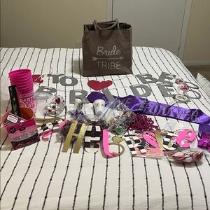 Bride Tribe Party Set with Pink and Gold Accents!